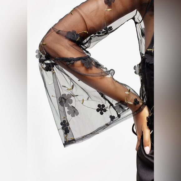 Disturbia Chrysanthi Applique Frill Collar Blouse - Picture 3 of 14